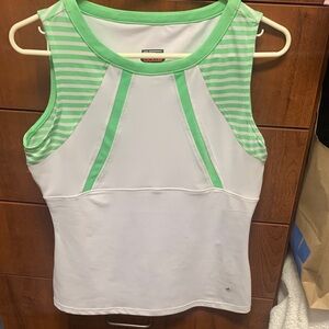 Boole’ Women's Green and White Athletic Tank Top